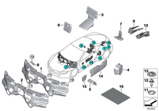 Genuine BMW 51489478240 I15 Sound Insulation, Door Right (Inc. i8)