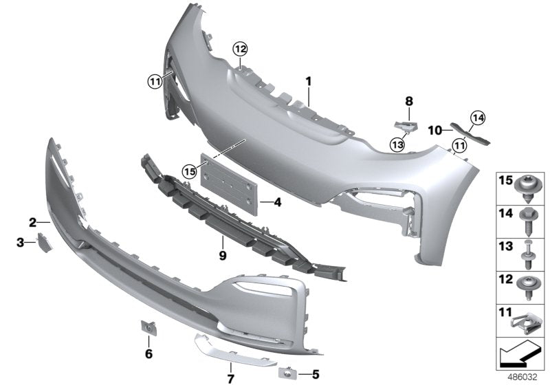 Genuine BMW 51117491121 TriCover, Bumper, Front Left GREY (Inc. i3s 120Ah Rex, i3s 120Ah & i3s 94Ah)