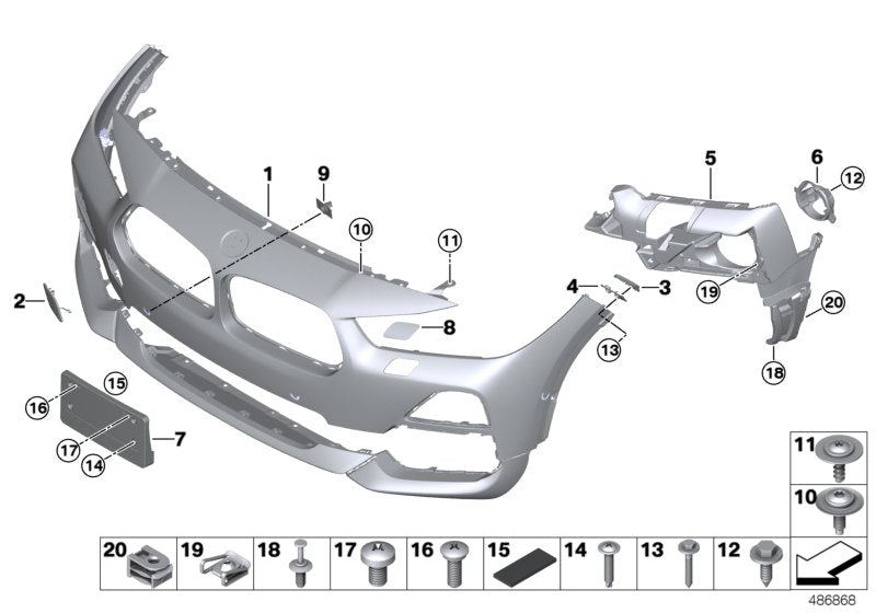 Genuine BMW 51117428934 F39 Support, Fog Lamp Right (Inc. X2)