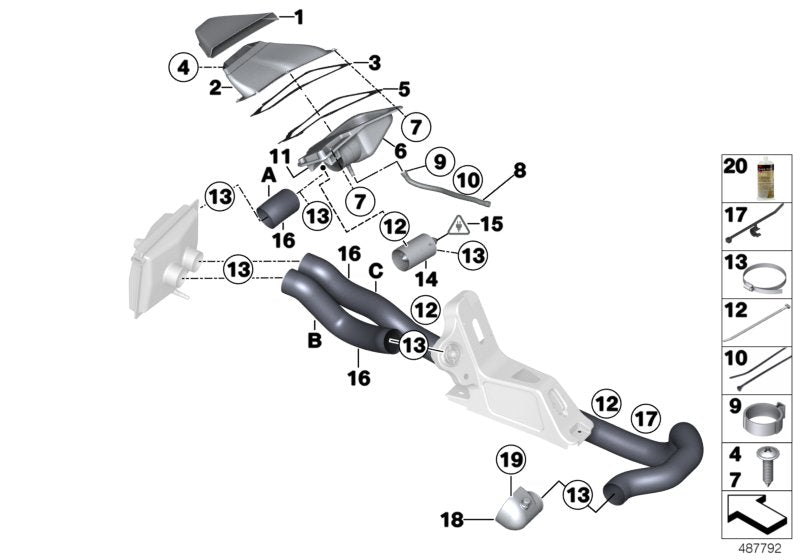 Genuine BMW 51748424596 Ventilation Hose D=80 mm (Inc. M4 GT4 & M6 GT3)