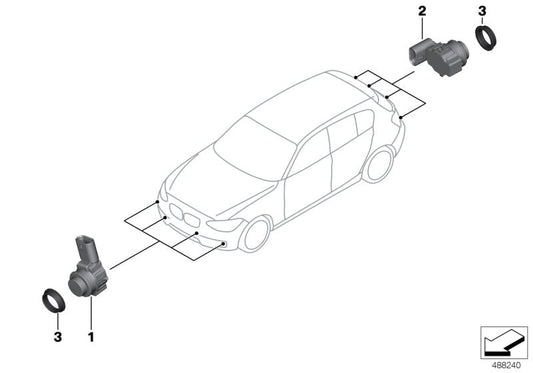Genuine BMW 66209261613 Ultrasonic Sensor, Mineral Gray WB39