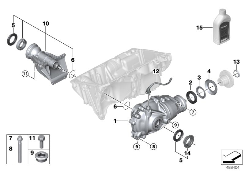 Genuine BMW 31508487444 G07 G02 G01 Final Drive (Front Axle) I=3,231 (Inc. X4 30dX, X3 30iX & X7 M50dX)