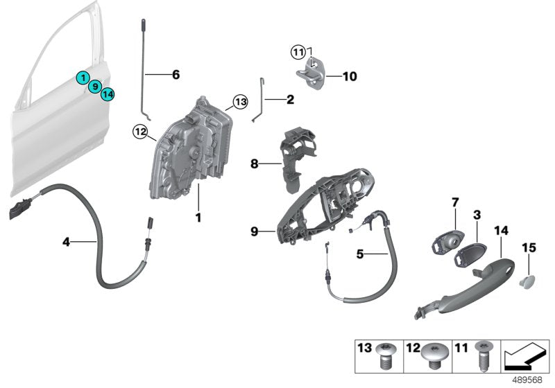 Genuine BMW 51217409277 G02 Bowden Cable, Door Opener, Front (Inc. X4 & X3 20i)