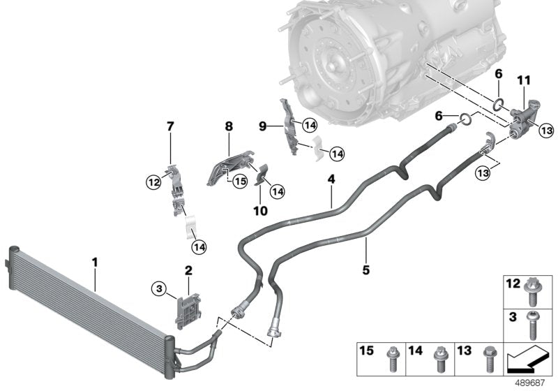 Genuine BMW 17118643128 G16 G30 G31 Bracket For Transmission Oil Cooler (Inc. 840iX, 630i & 740Li)