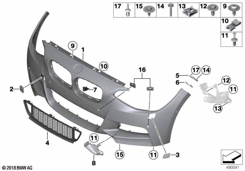 Genuine BMW 51118058064 Trim Cover, Bumper, Primed, Front -M- SRA UND PMA | ML Performance UK Car Parts