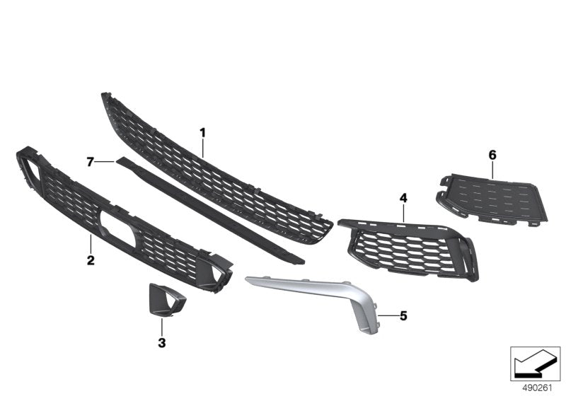 Genuine BMW 51118074255 G32 Grill, Air Intake, Center -M- (Inc. 630iX, 640iX & 640i)