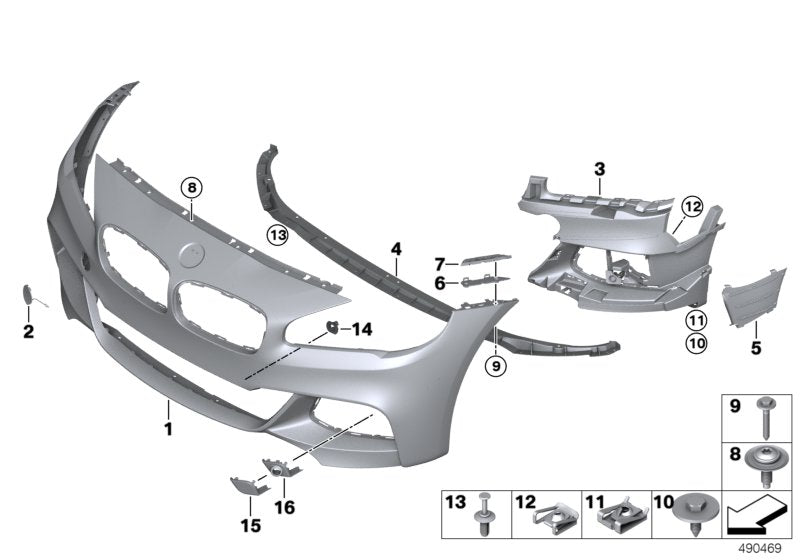Genuine BMW 51118057885 F46 Support, Pdc-Sensor Interior Left PDC (Inc. 220dX, 214d & 225iX)