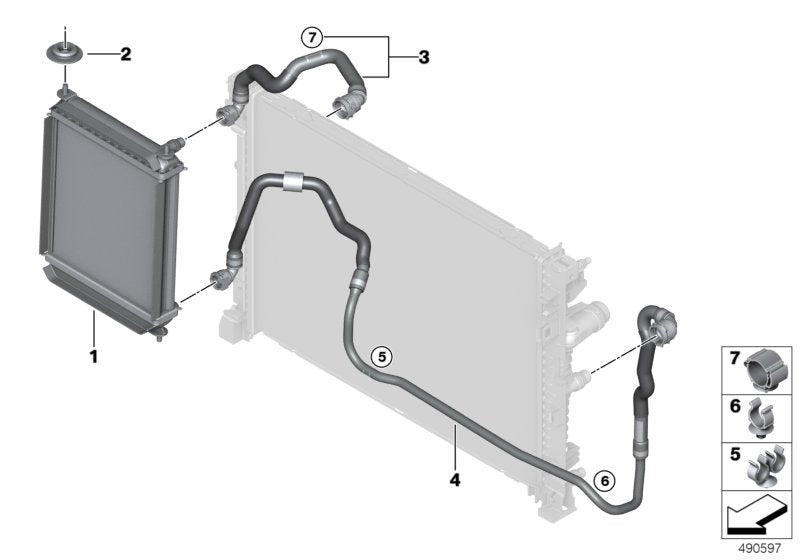 Genuine BMW 17127562166 G07 G05 G06 Line From Radiator (Inc. X5 30dX, X6 30dX & X7 40iX)