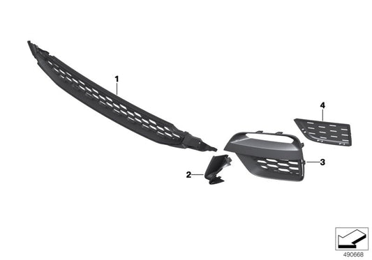 Genuine BMW 51118081525 G01 G02 Grill, Side, Open, Left (Inc. X3 & X4 30iX)