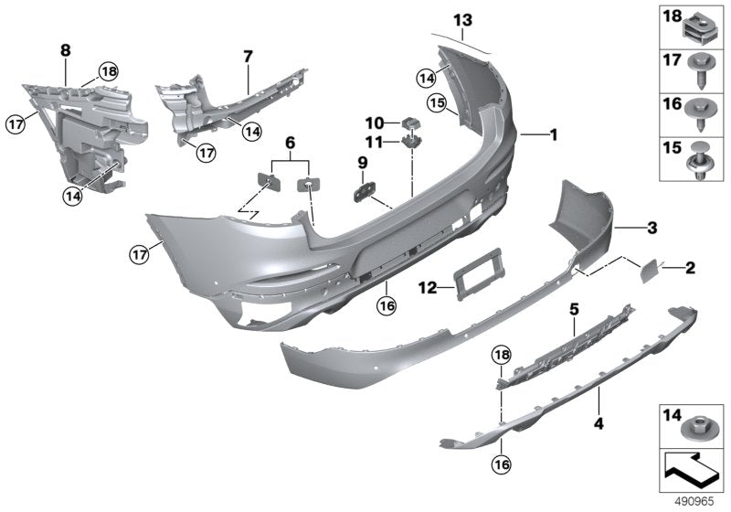 Genuine BMW 51777488289 G02 Kit, Mount For Pdc/Pma Sensor, Rear (Inc. X4)