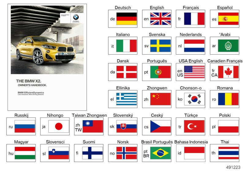Genuine BMW 01402896390 F39 Owner's Manual For F39 ENUS (Inc. X2)
