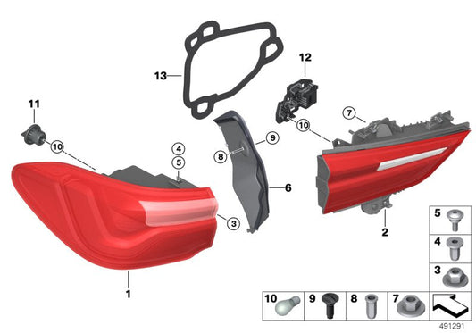 Genuine BMW 63217489475 F39 Bulb Socket (Inc. X2)