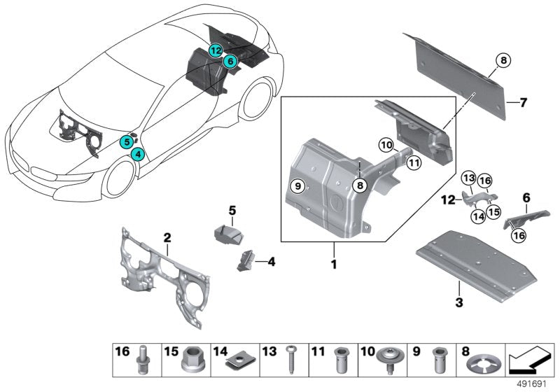 Genuine BMW 51487329649 I12 I12 Sound Insulation, Drip Rail, Left (Inc. i8)