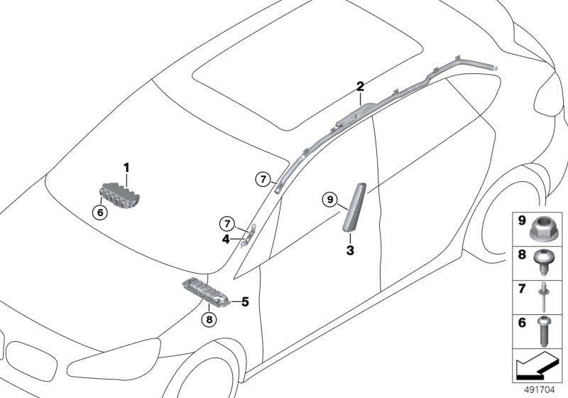 Genuine BMW 72127312466 F46 Side Airbag, Front Right Seat (Inc. 225i, 220d & 218i)