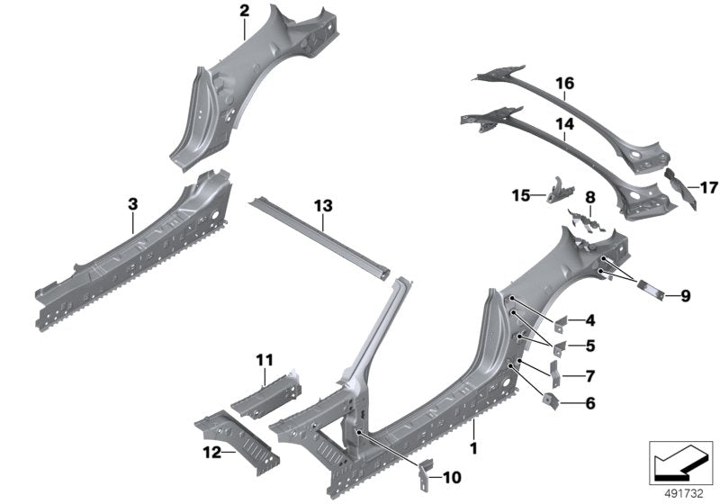 Genuine BMW 41008812540 G29 Bracket, Side Panel, Bottom Right (Inc. Z4 M40i, Z4 30i & Z4 20i)