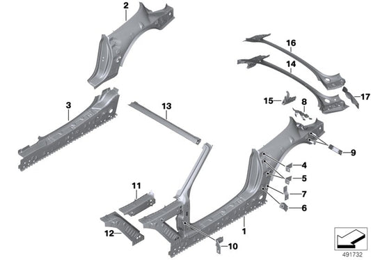Genuine BMW 41008812540 G29 Bracket, Side Panel, Bottom Right (Inc. Z4 M40i, Z4 30i & Z4 20i)