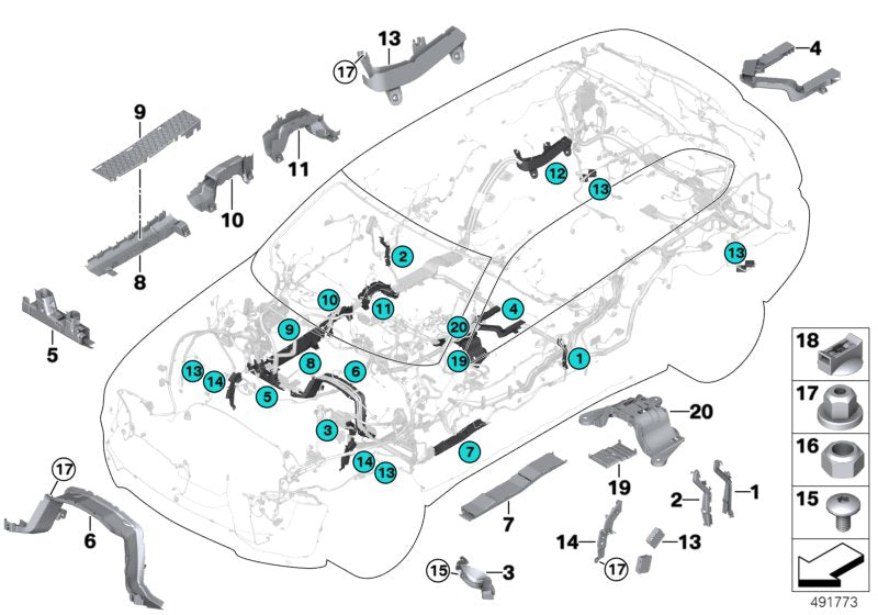 Genuine BMW 61139132860 E71 F16 Wiring Duct, Front Right (Inc. X5)