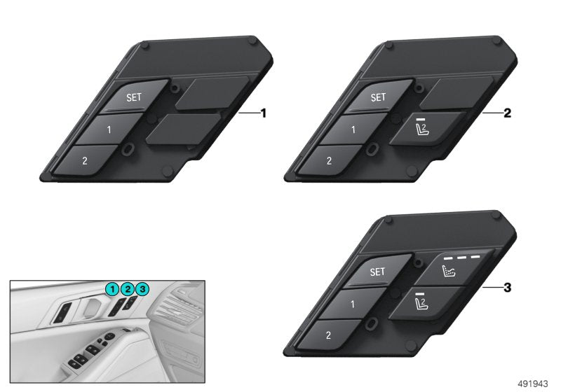 Genuine BMW 61319436036 G07 G05 G06 Operating Facility Seat Functions Left (Inc. X5 & X6 M50dX)