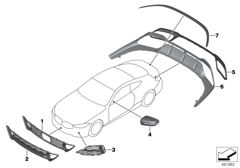 Genuine BMW 51128077464 G14 G15 TriCover, Tow Fitting, Rear CFK (Inc. 840dX, 840iX & M850iX)