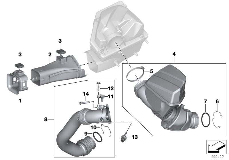 Genuine BMW 13718656982 G29 Filtered Air Pipe With Resonator (Inc. Z4 20i)