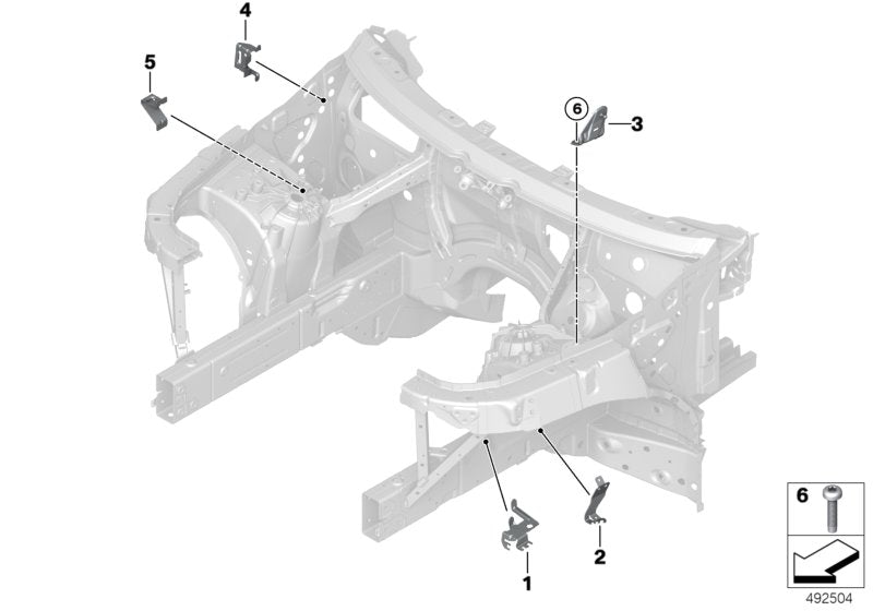 Genuine BMW 41007492374 G07 G05 G06 Bracket For Gas Spring, Right (Inc. X5 M50iX, X7 M50iX & X6 30iX)