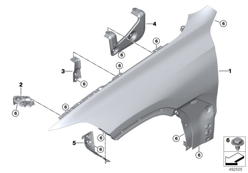Genuine BMW 41007492376 G05 Side Panel, Front Left PHEV (Inc. X5 45eX)