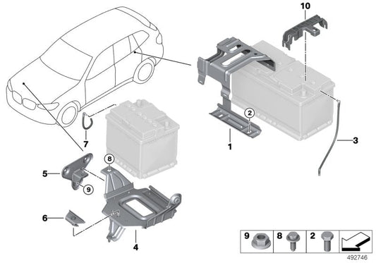 Genuine BMW 61219117801 Bracket For Battery (Inc. X3 & X4 20dX)