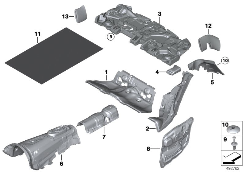 Genuine BMW 51486989303 Sound Insulation, Tunnel (Inc. 520d, 520d ed & 518d)