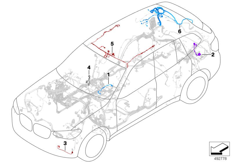 Genuine BMW 61128720666 Roof Cable Harness (Inc. X3)