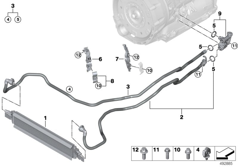 Genuine BMW 17228654897 G29 Transmission Oil Cooler Line, Flow (Inc. Z4 M40i, Z4 30i & Z4 20i)