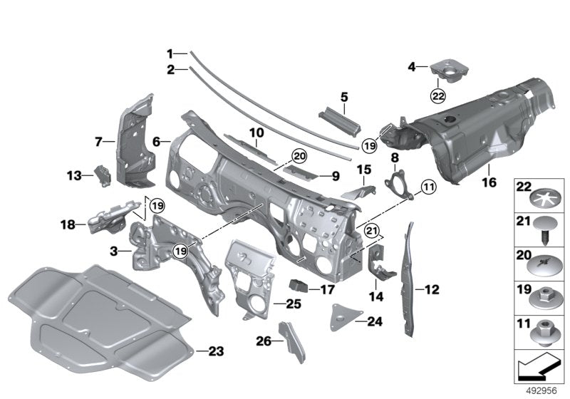 Genuine BMW 51487398084 Sound Insulation, Wall, A-Pillar, Lower LHD (Inc. X3 30eX & X4)