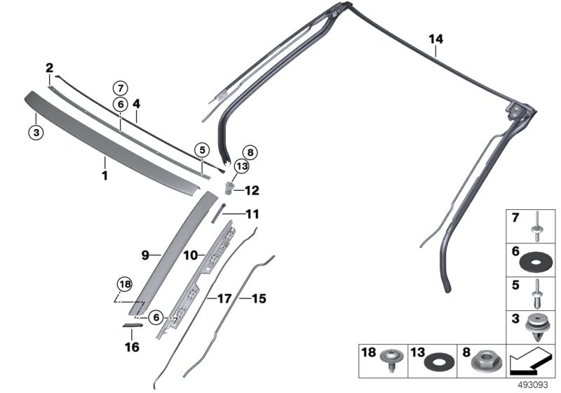 Genuine BMW 51337479035 I15 Foam Adhesive Tape Windshield Panel Trim (Inc. i8)
