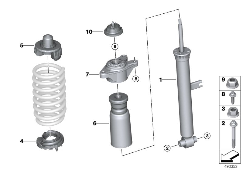 Genuine BMW 33526879207 G29 Spring Strut, Rear (Inc. Z4 20i & Z4 30i)