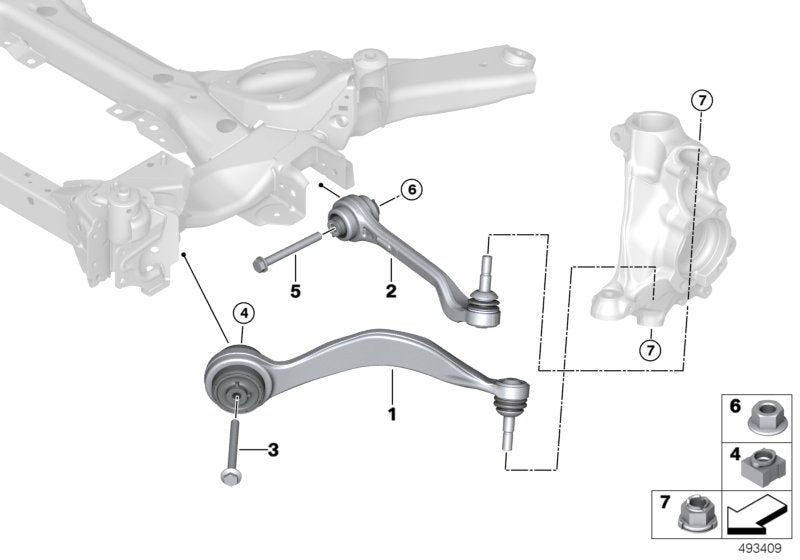 Genuine BMW 31106878593 G20 Wishbone, Bottom, With Rubber Mount Left (Inc. 330dX, 320iX & 320i 1.6)
