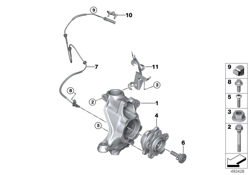 Genuine BMW 31216877148 G20 G21 Swivel Bearing, Camber Correction, Right AWD MINUS (Inc. 330dX, 320iX & 330iX)