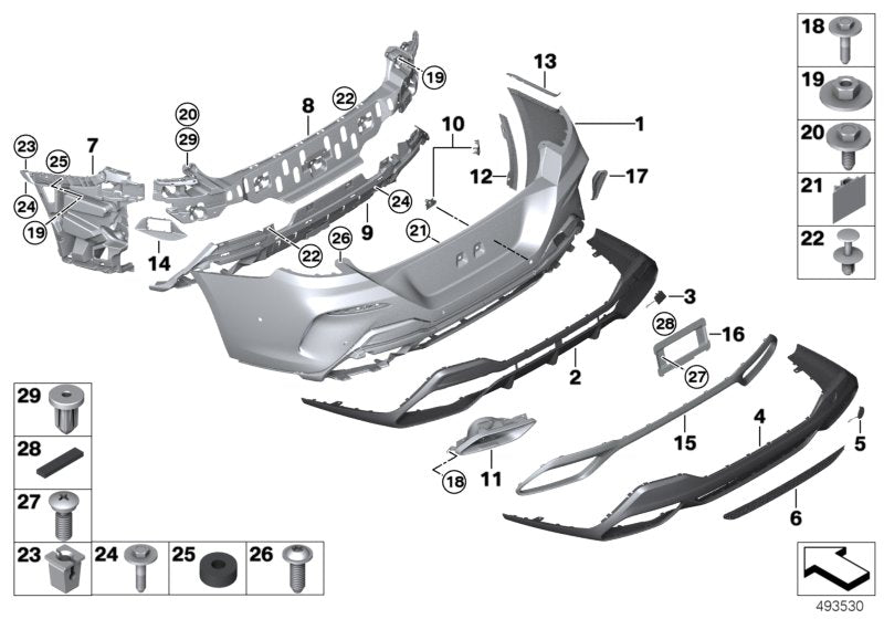 Genuine BMW 51128081108 Bumper Trim Panel, Primed, Rear PDC/PMA