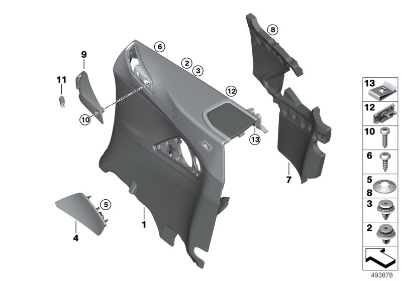 Genuine BMW 51419461645 G14 Lateral Trim Panel, Left NACHTBLAU (Inc. 840dX, 840i & M850iX)