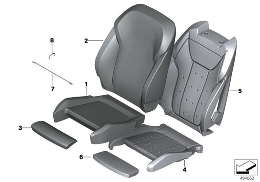Genuine BMW 52107472538 G02 G20 G01 Cover Thigh Support Leather MOKKA (Inc. X3 30eX, X4 20iX & 330d)