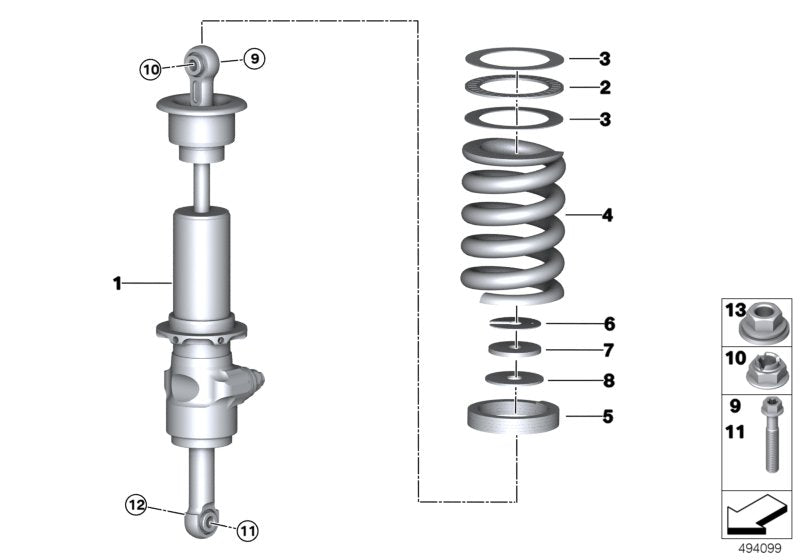 Genuine BMW 33508419995 Rear Coil Spring 190,64-57-173 (Inc. M6 GT3)