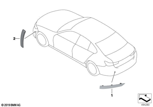 Genuine BMW 63147420448 G20 G21 Reflector, Rear Right (Inc. 330d, 320i & 320i 1.6)