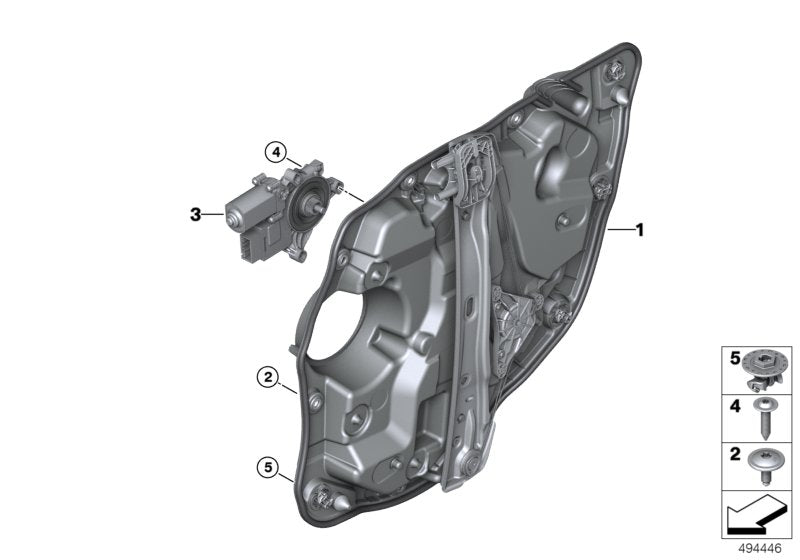 Genuine BMW 51358498856 G20 G21 Carrier, Door Rear Right (Inc. 330dX, M340iX & 330e)