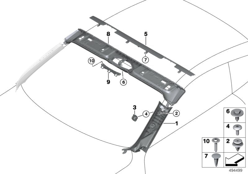 Genuine BMW 51437481768 F91 G14 Right Column A Cover SCHWARZ (Inc. 840iX, M850iX & M8)