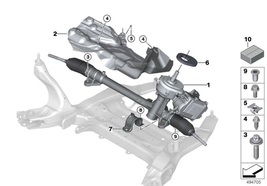 Genuine BMW 32106892304 F39 Steering Gear, Electric (Inc. X1)