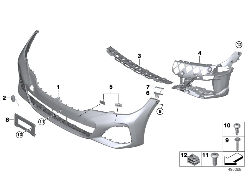 Genuine BMW 51118099900 G20 Trim Cover, Bumper, Primed, Front M/US/PDC/PMA (Inc. 330i, 330iX & M340i)