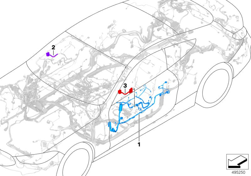 Genuine BMW 61118736520 G14 G15 F91 Driver's Side Door Cable Harness (Inc. 840iX, 840i & M8)