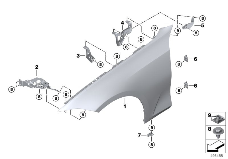 Genuine BMW 41008494440 G20 G21 Side Panel, Front Right (Inc. 320dX, 330iX & 320i)