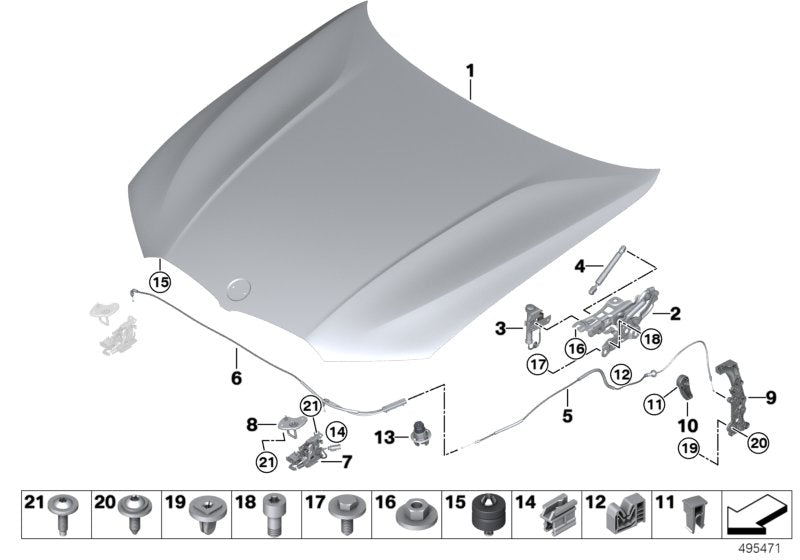 Genuine BMW 51237441559 G21 G29 Clip SCHWARZ (Inc. 750Li, 640iX & 745e)