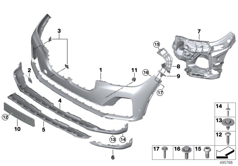 Genuine BMW 51117458363 G07 Bumper Guide Upper Left (Inc. X7)