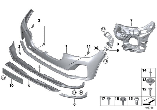 Genuine BMW 51117458363 G07 Bumper Guide Upper Left (Inc. X7)