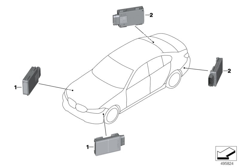Genuine BMW 66326895290 G32 G15 RR11 Radar Sensor, Close Range SRR-01 (Inc. X5 45eX, 320iX & M340iX)